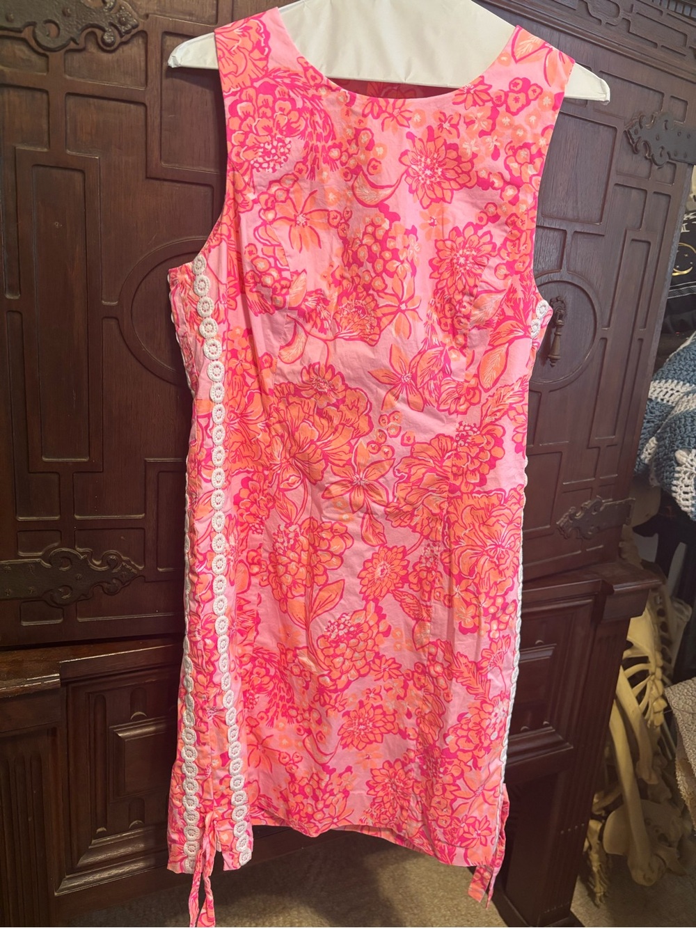Lilly Pulitzer Hot Pink & Coral Floral Sleeveless Shift Dress